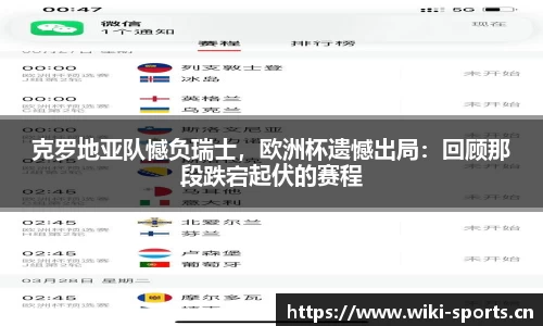 克罗地亚队憾负瑞士，欧洲杯遗憾出局：回顾那段跌宕起伏的赛程